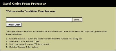 Excel Order Processor Excel Order Processor